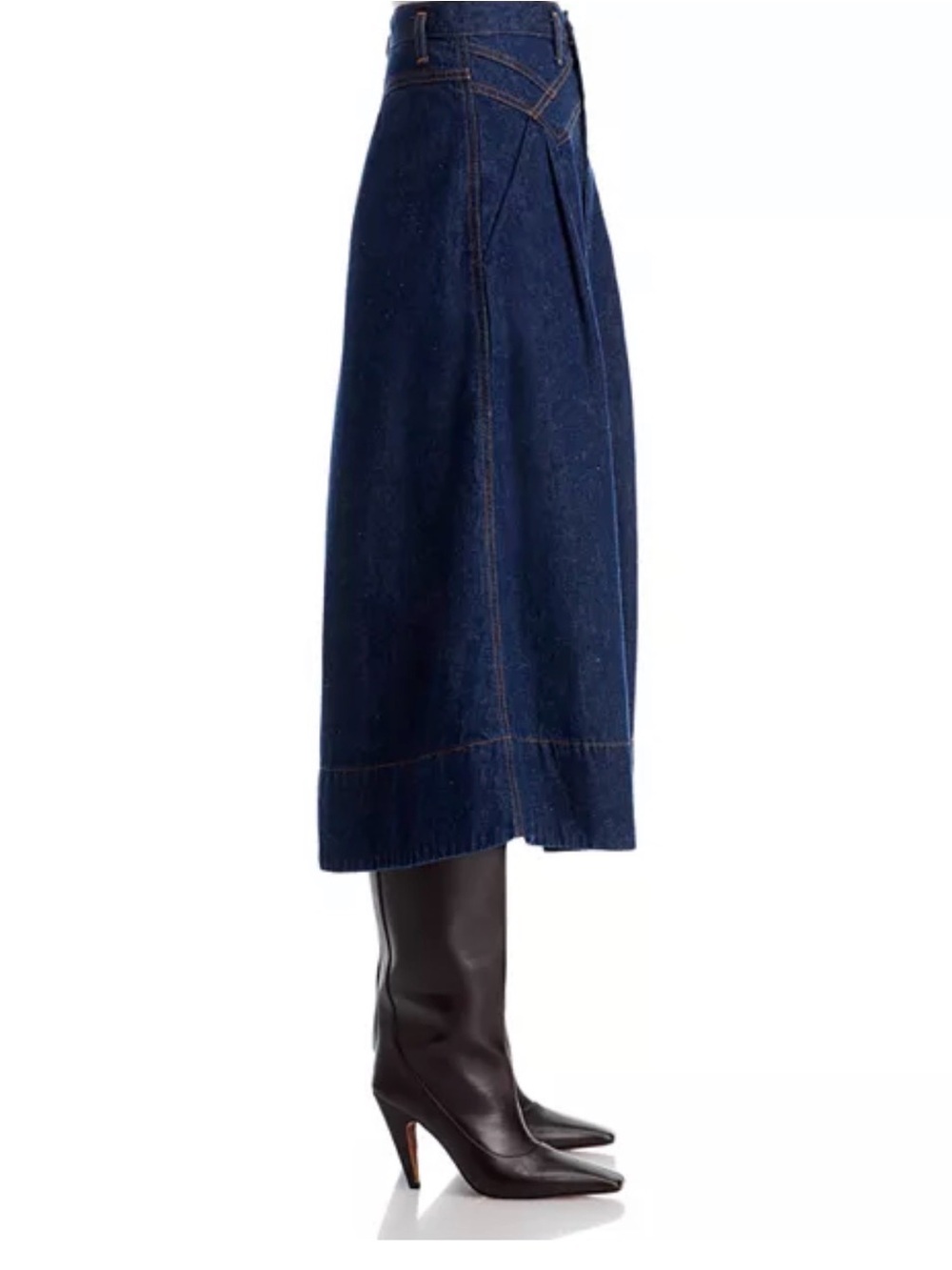 THE GREAT. “Field” Denim Midi Skirt - Picture 5 of 9